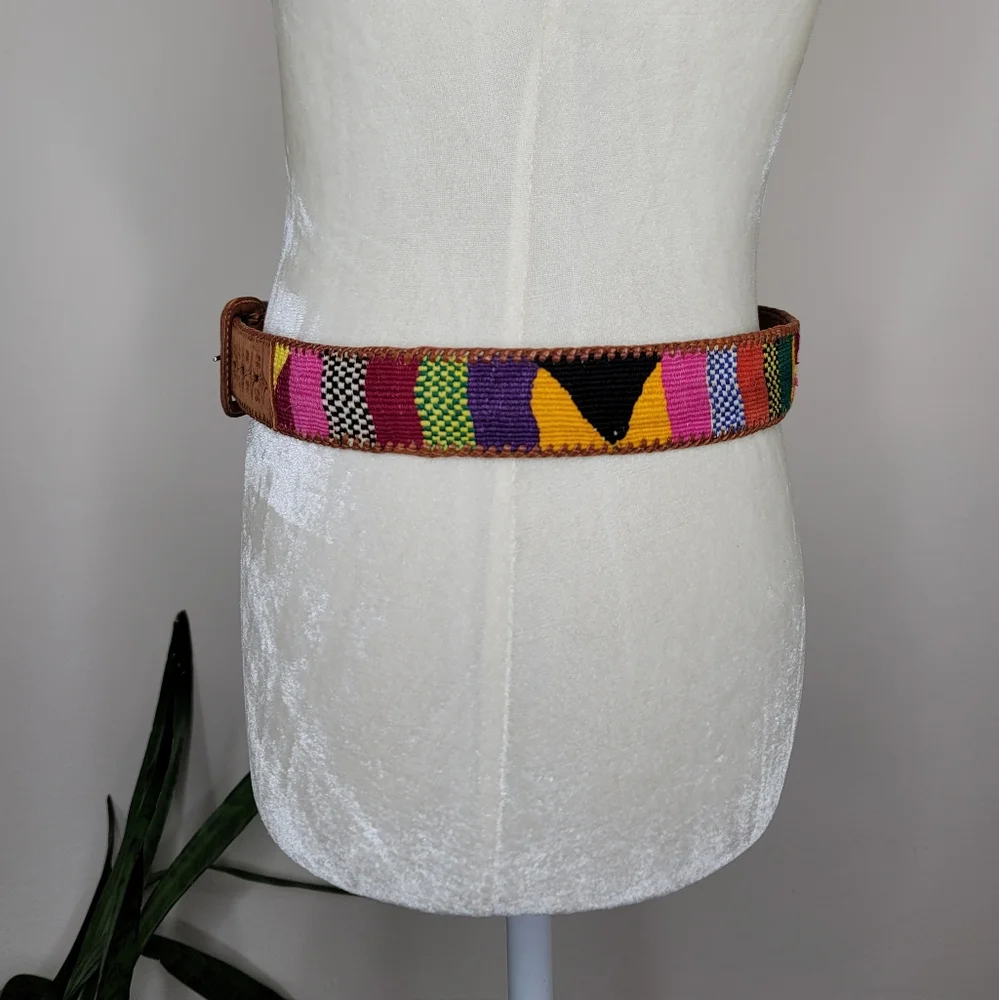 VTG 80s Guatemalan Tooled Leather Belt